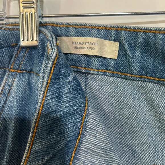 Universal Thread Blue Relaxed Straight Leg Paint Splatter Jeans Size 6/28R Artsy - Picture 9 of 9